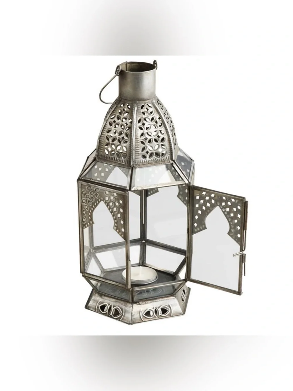 Latika Antique Zinc Tabletop Candle Lantern 🏮